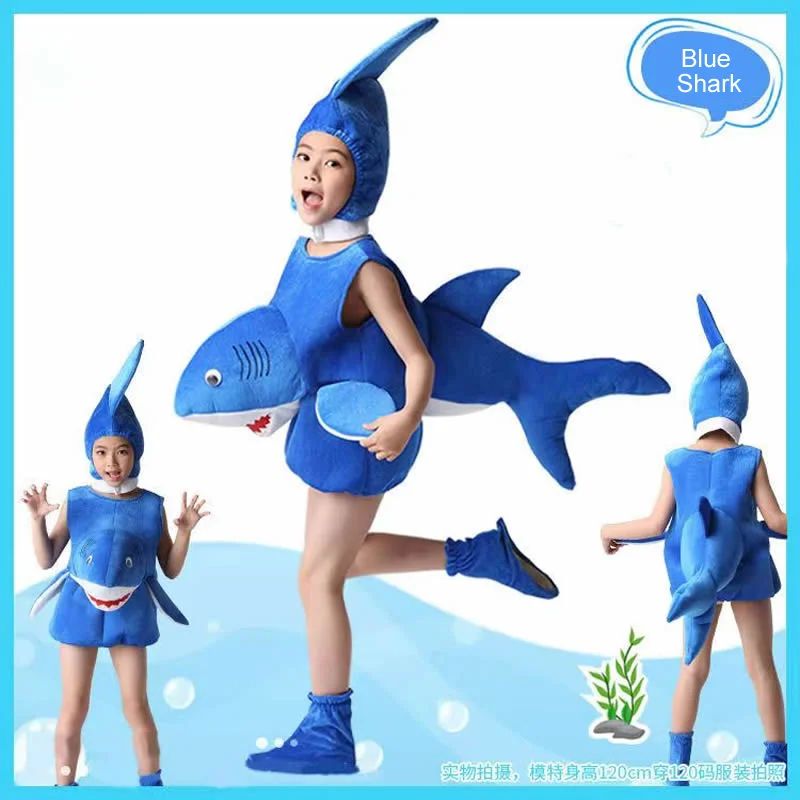 Sea Turtle Cosplay Costume Children‘s Marine animals Performance Clothing Set Hat Clothes Shoe Kids Anime Octopus Shark Dolphin