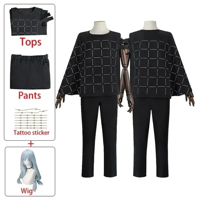Jujutsu Kaisen Mahito Cosplay Kostuums Anime Pruik Top Broek Pak Halloween Kostuum Voor Mannen Carnaval Feest Rekwisieten