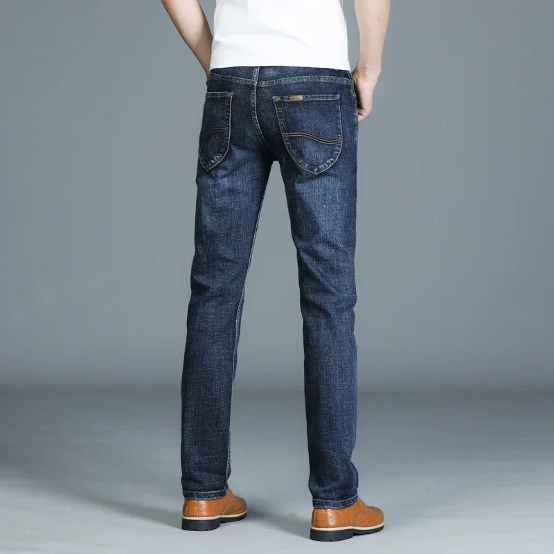 Mens High Quality Jeans Fashion Straight Denim Pants Men Classic Casual Jeans Male Plus Size Denim Trousers Ripped Jeans 28-40