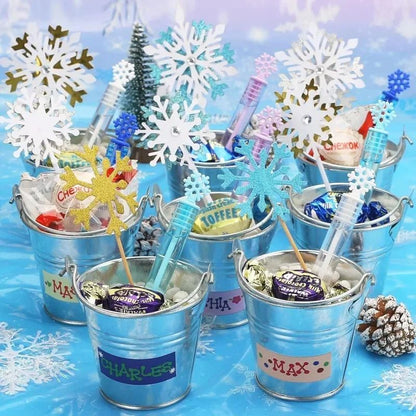 50/10PCS Snowflake Bubble Tube Clear Empty Bubbles Soap Bottles Wedding Gifts for Guests Birthday Party Decorations Kids Toys
