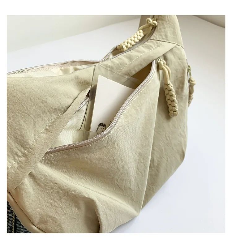 Trendy Women's Soft Cloth Shoulder Bag Solid Color Student Casual Style Big Handbags Crossbody Bags for Women Shoulder Hobos Bag
