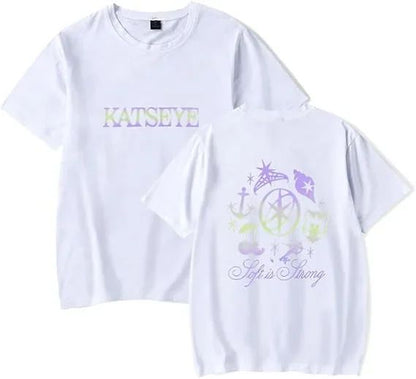Katseye Merch Sad T-shirt Neutral Fashion Pop Music Short Sleeve Shirt Sportswear Street Shirt Cool Summer Fashion T-shirt