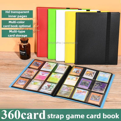 Fichário de cartas com 9 bolsos Álbum de exibição de cartas de troca Fichário de 360 bolsos de carregamento lateral para TCG Yugioh MTG Jogo Livro de cartas