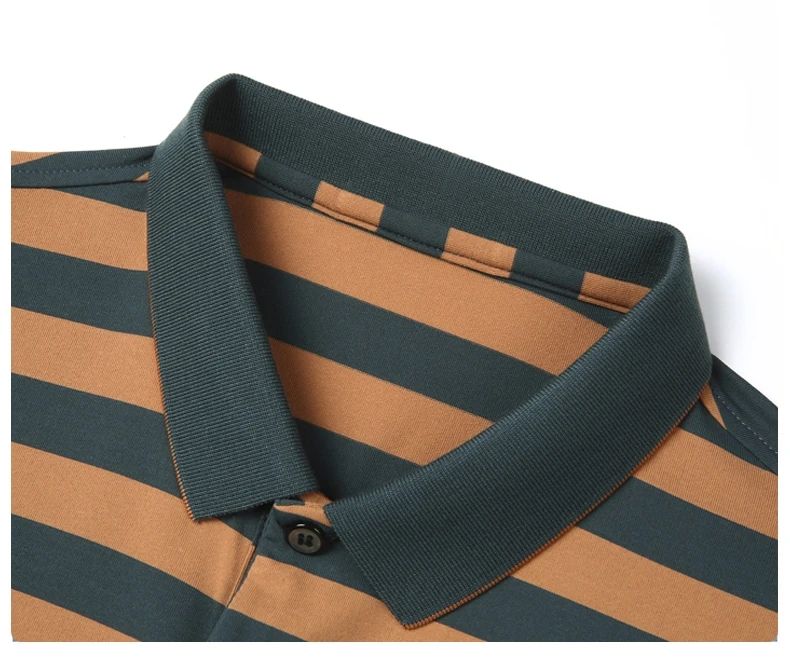 Personalized Striped Color Blocked Men's Short Sleeved Polo Shirt Fashion Brand Exquisite Embossed Summer Casual Collar T-shirt