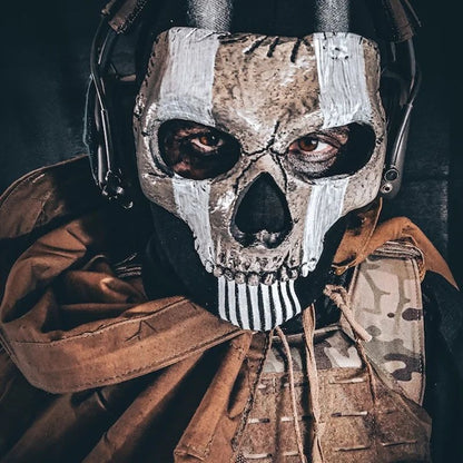BeauNook Unisex Horror Skull Mask Ghost Call of Duty Latex Headgear Helmet Cosplay Perform Party Masquerade Prop Halloween