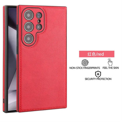 Capa de couro PU vintage de luxo para Samsung S25 Ultra S24 Plus S23 S22 S24Ultra, fina, à prova de choque, com para-choque macio