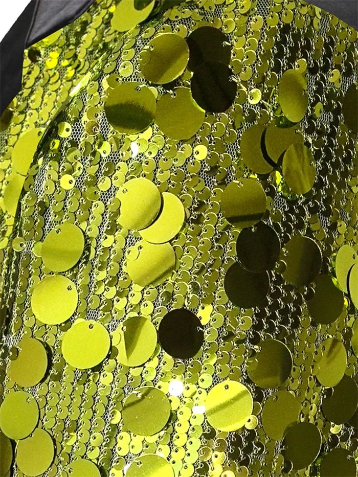 New Men Luxury Sequin Suit Jacket Silver / Gold Fashion Singer Bar KTV Dance Party Stage Performance Dress Blazers Coats