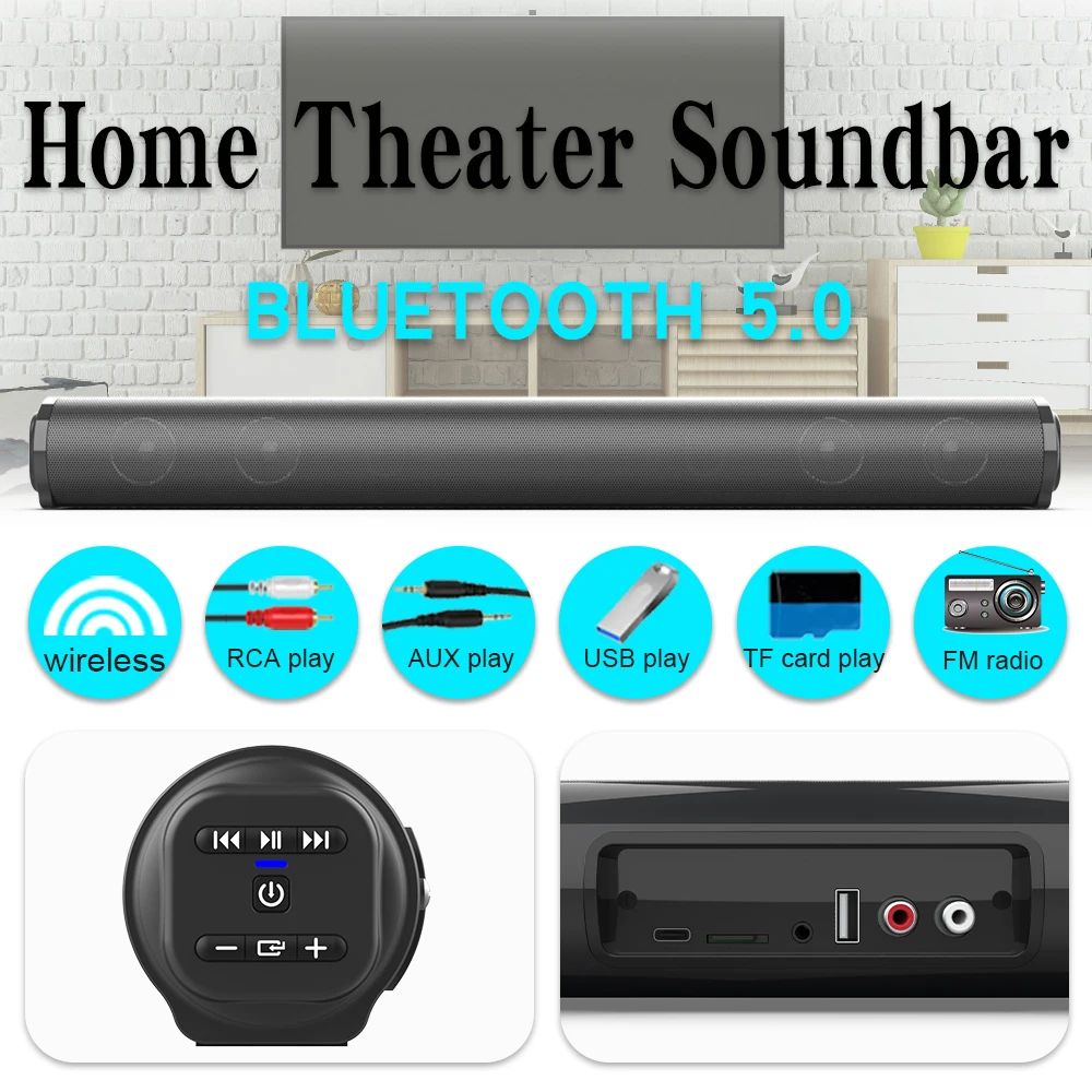 Echo Wall Portable Bluetooth Speaker 3D Stereo Surround Desktop Home TV Computer Outdoor Ultra Power Sound Projector Subwoofer