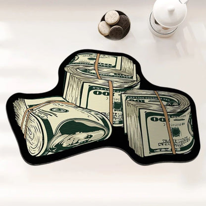 Creative  Money Shaped Carpet Personality Imitation Money Rug Dollar Rug for Bedroom Irregular  Art Floor Mat Door
