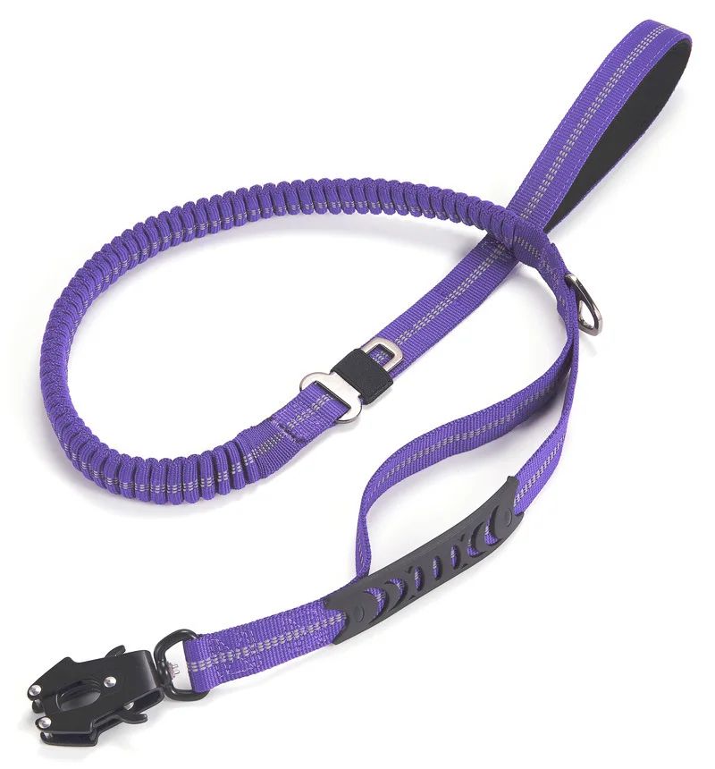 Coleiras para Cães Refletivas com Amortecedor e Cinto de Segurança para Carro para Cães Grandes Coleira de Cachorro Tática Resistente sem Puxar com Elástico