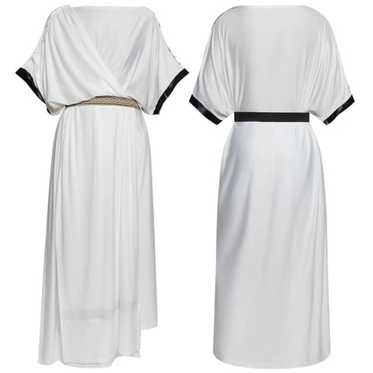 Adults Halloween Cosplay Costume White Greek Toga Robe For Men Medieval Costume Roman Solider Party Fancy Outfit