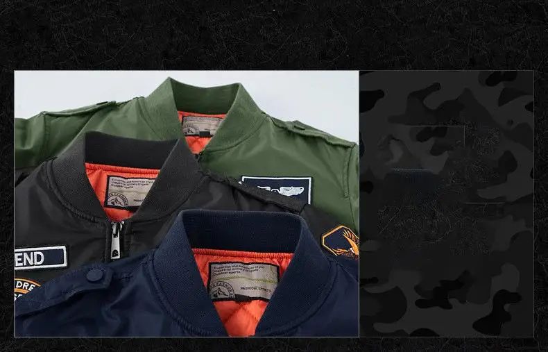 Winter Hip Hop Thick Warm Jacket Men High Quality Military Motorcycle Ma-1 Aviator Pilot Coats Male Baseball Bomber Jacket