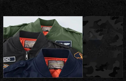 Winter Hip Hop Thick Warm Jacket Men High Quality Military Motorcycle Ma-1 Aviator Pilot Coats Male Baseball Bomber Jacket