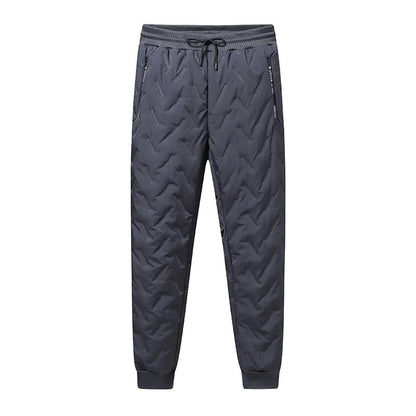 Calça Masculina de Moletom Grossa de Lã Impermeável Inverno Corta-Vento Casual Calça Pesada Calça de Lã de Cordeiro Quente Agasalho