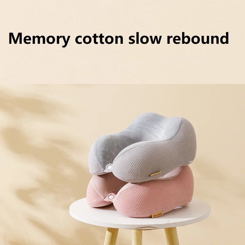 U-shaped Pillow Memory Foam Slow Rebound Lunch Break Neck Pillow Airplane Travel Neck Pillow Mesh Hump Car Throw Pillow