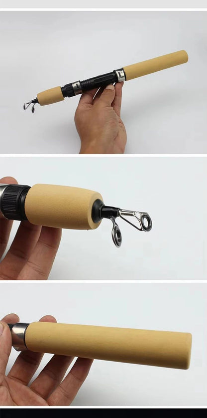 Carbon Mini Ice Fishing Rod Shrimp Tackle 0.6m 0.8m 1m Winter Fishing Gear for Ice Fishing