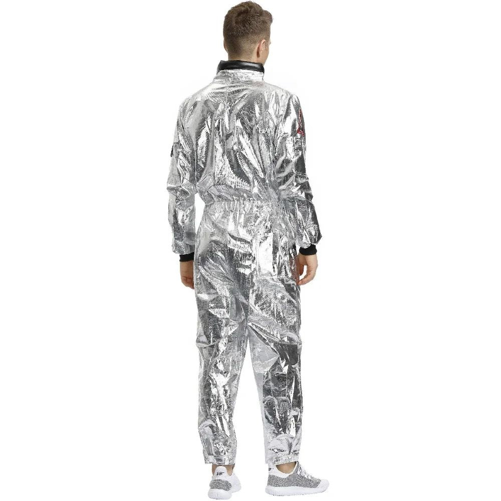 Astronaut Costume Spacesuit Silver Spaceman Men Women Space Suit Halloween Christmas Performance Spacesuit Costume Party Gift
