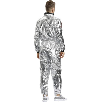 Astronaut Costume Spacesuit Silver Spaceman Men Women Space Suit Halloween Christmas Performance Spacesuit Costume Party Gift