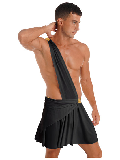 Mens Roman Toga Costume Ancient Greek Gods Senator Emperor Robe Uniform Halloween Party Cosplay Role Play Fancy Dress