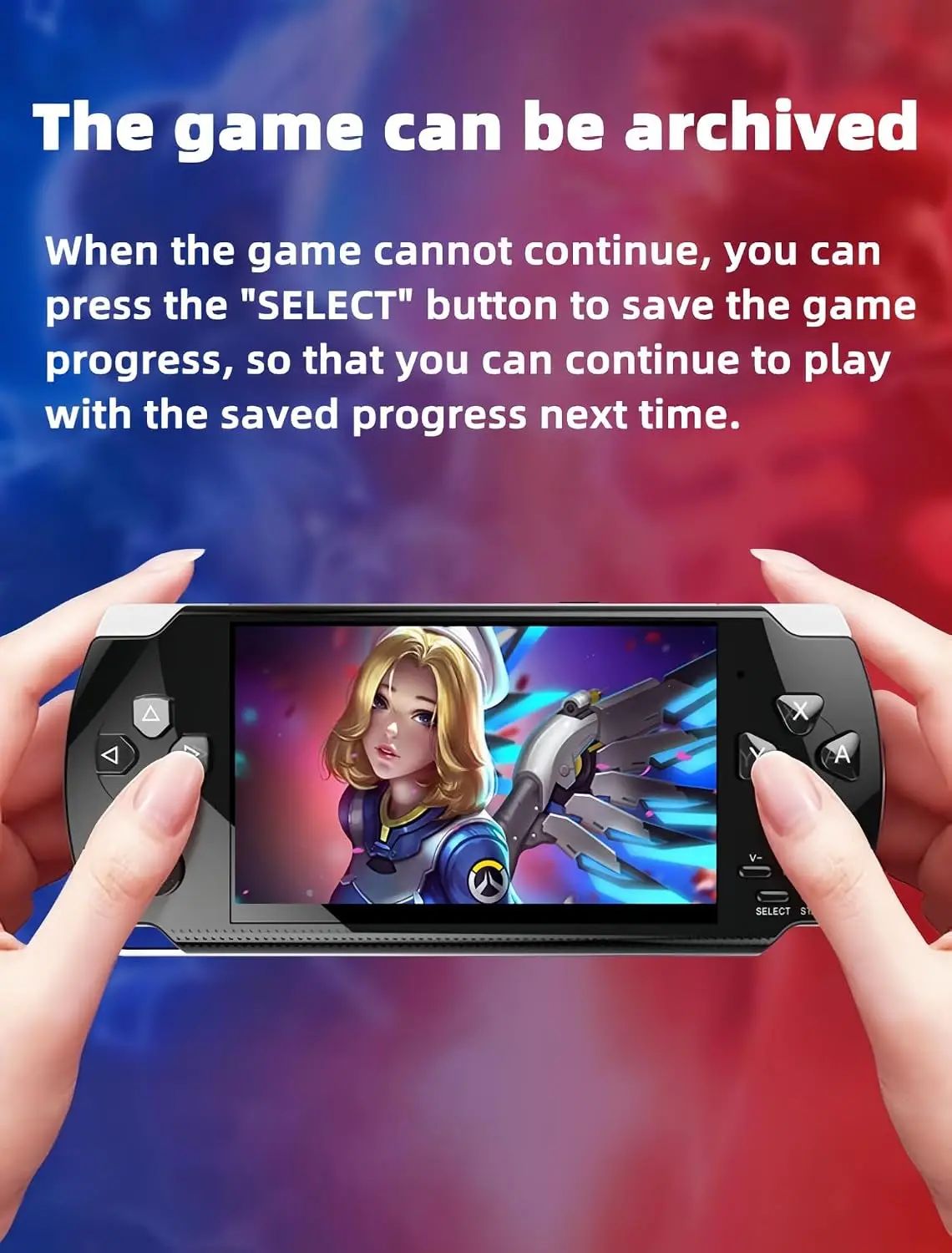 HLF Retro Video Game Console Screen Built-in 2000 Games Handheld Game Console Multiple Emulators Mini Portable Game Device MP3 MP4 Music TV Output E-Bbook Children/Men/Festivals