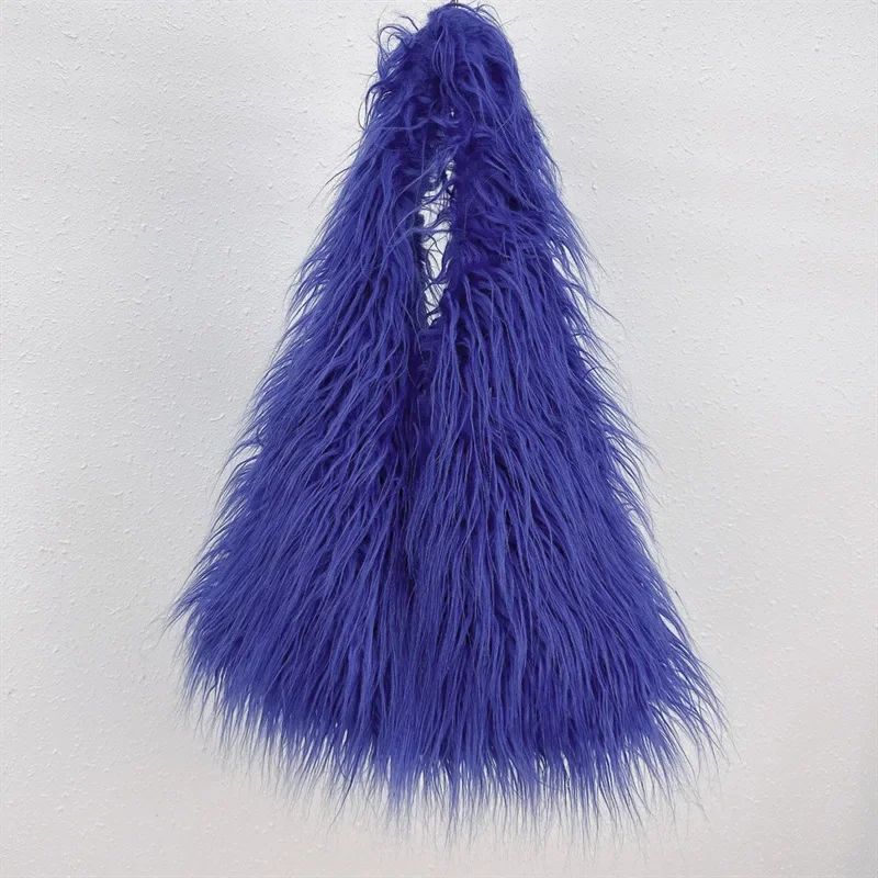 2025 NOVAS Bolsas de Ombro Pelúcia Lã Femininas Y2k Hot Girls Bolsa Saco com Cordão de Pele Sintética Moda Feminina Bolsas de Mão Peludas Tote