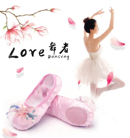 Lovely Princess Dance Soft Soled Ballet Shoe Children Girls Cat Claw Chinese Ballerina Exercises Shoes