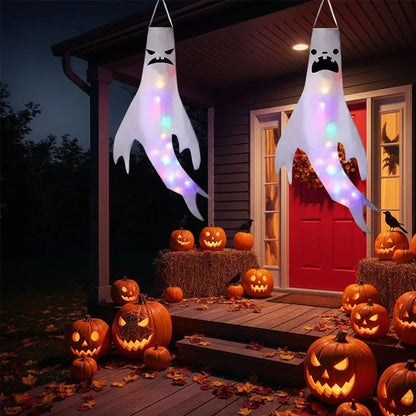 Halloween Decoration, Ghost Wind Tunnel Ghost Pendant, Halloween Party Venue DIY Decorations, Home Scary Ghost Festival Hanging