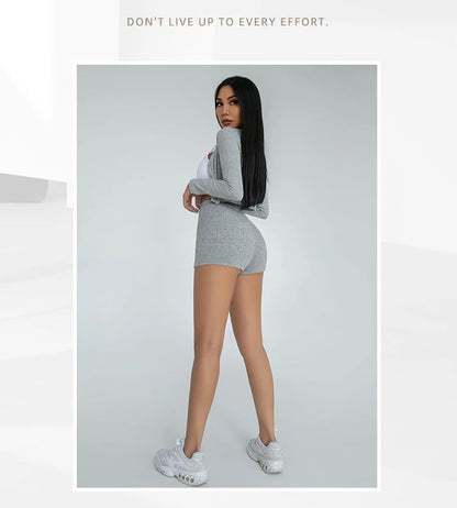 HELIAR Women High Waist A-line Shorts Thin Knit Sports Shorts For Women Casual Running Slim Bodycon Trousers 2025 Spring Summer