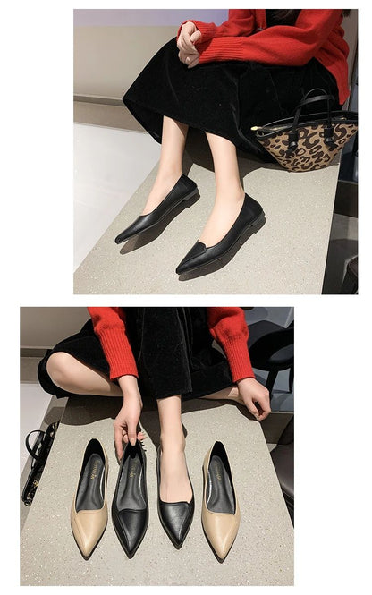 Women Fashion Pointed Toe Slip on Shoes Summer Woman Loafers Comfortable Ladies Yellow Boat Shoes Autumn Flats Zapatos Mujer