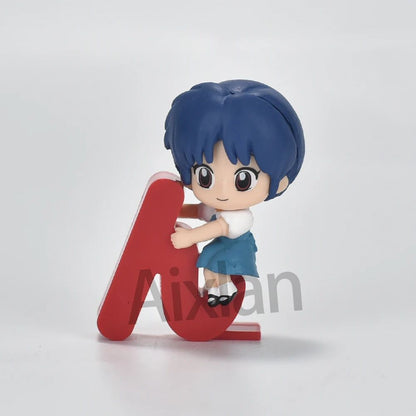 Aixlan 4 Peças Ranma 1/2 Figura Ranma Tendou Akane Versão Q Fofo PVC Boneco de Ação Anime Presente de Natal Estatueta Colecionável