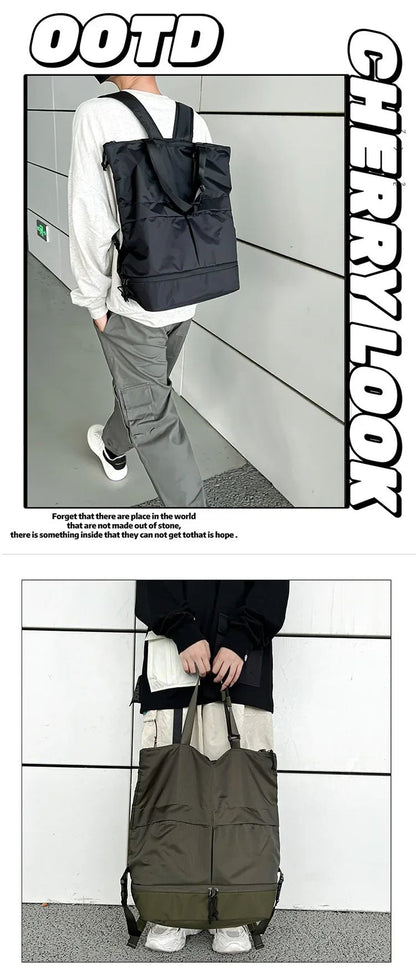 Mochila Unissex de Grande Capacidade Masculina e Feminina Mochilas de Nylon Impermeáveis Esportivas Modernas Mochilas Escolares Portáteis de Lazer Viagem