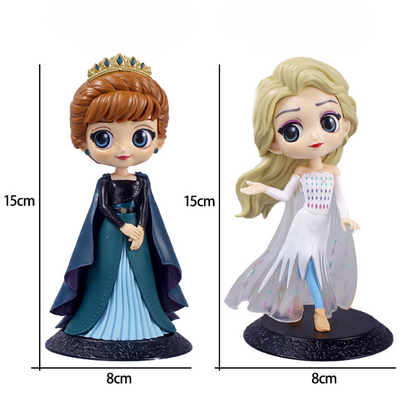 Disney Frozen Elsa Anna Princesa Bonecos de Ação Fofos de Desenho Animado Coleção de Brinquedos Infantis Decoração de Bolo Enfeites de Quarto Presente