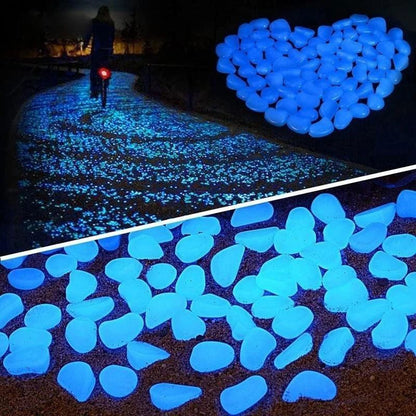 500pcs Luminous Stones Glow In The Dark Pebbles Glowing Stones Outdoor Walkways Home Garden Yard Decor Fish Tank Pebble Rocks