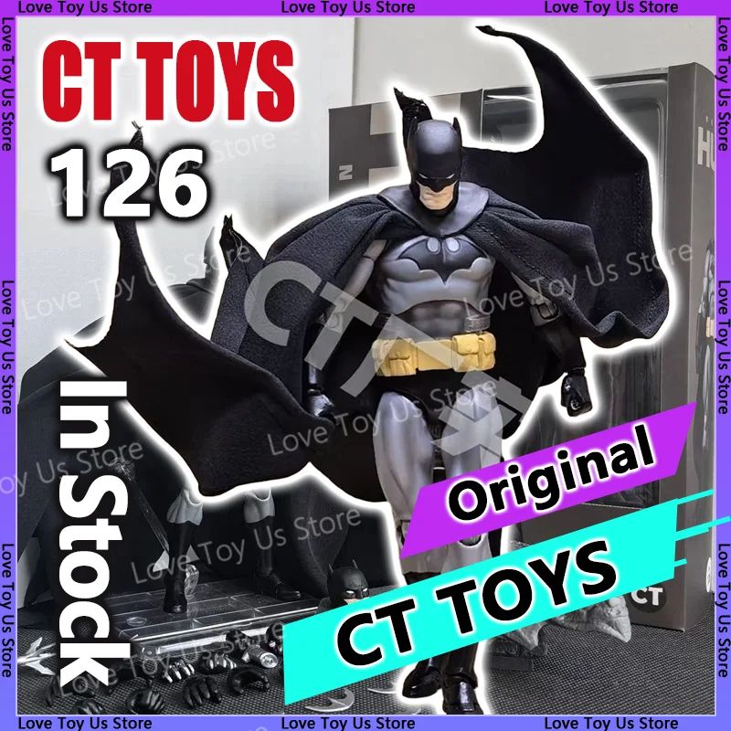 Em estoque Brinquedos CT Batman Hush Versão Preta Mafex 126 Boneco de Ação do Batman DC Anime Estatueta Estátua Modelo Presentes Personalizados Brinquedos Infantis
