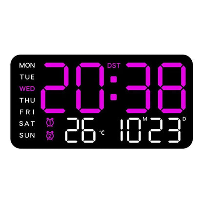 Extra Large Digital Wall Clock with LED Display with Date, Temperature, Timer for Living Room, Bedroom, Gift for Seniors