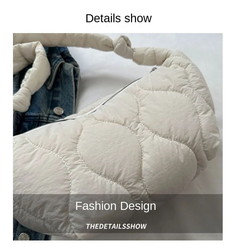 Puffer Shoulder Bag for Women Soft Down Cotton Padded Tote Handbag Purse Quilted Cross Body Bag Solid Color Bubbles Cloud Bag