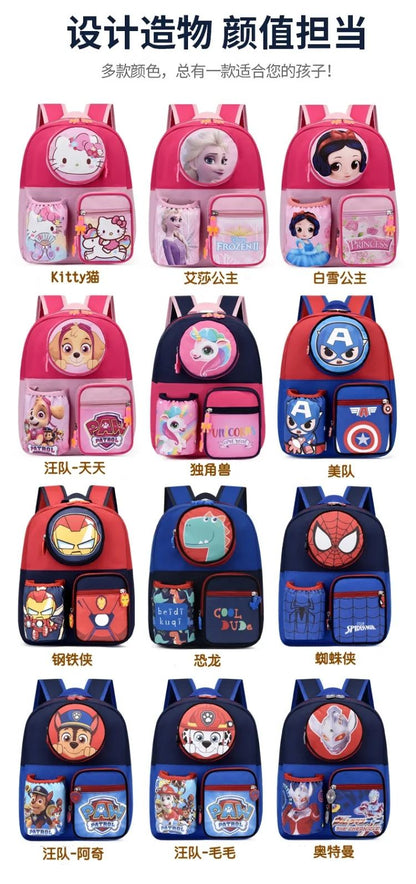 Kindergarten boys and girls schoolbags 3-9 years old children schoolbags cartoon animation Princess Elsa backpack