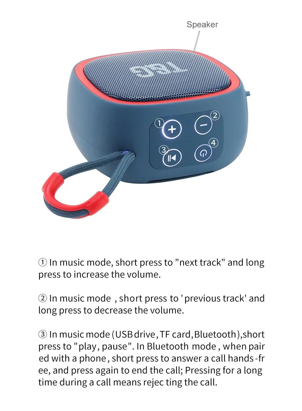 Caixa de som Bluetooth T&G TG659 Mini Sem Fio Potente à Prova D'água TWS Bluetooth 5.3 com Alto-falante HIFI e Suporte para Cartão TF e Rádio