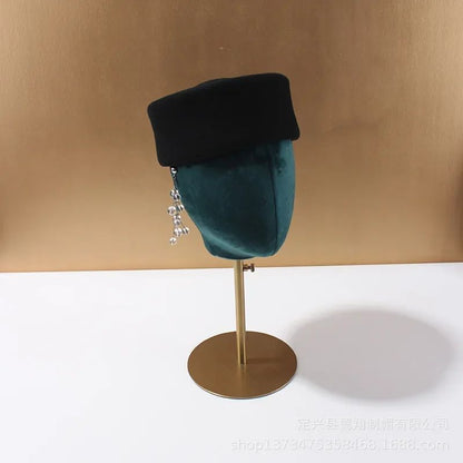 Autumn Winter Women Wool Fedoras Hats Elegant French Hard Top Concave Top Felt Berets Hat  Wedding Fascinator Party Pillbox Cap