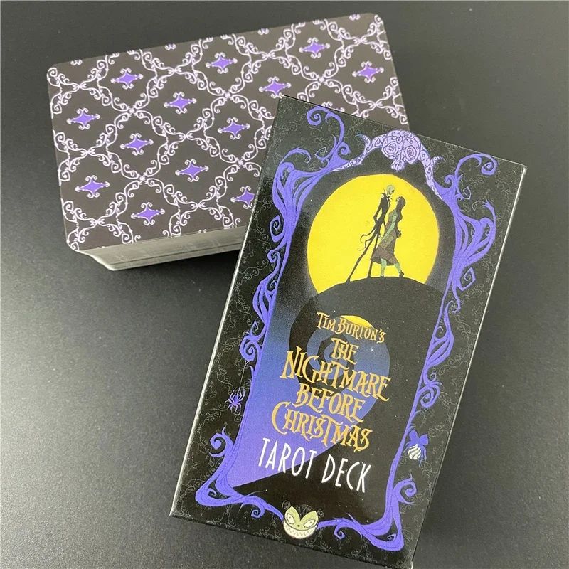 10.3x6cm Disney The Nightmare Before Christmas Baralho de Tarô e Guia em PDF Jogo de Tabuleiro Adivinhação Diga o Futuro Presente de Aniversário