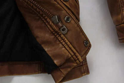 Thick Warm Cashmere Men Outwear Fleece Fur Collar Windbreaker Coats Men's Military Tactical Leather Jackets Long Jacket Men