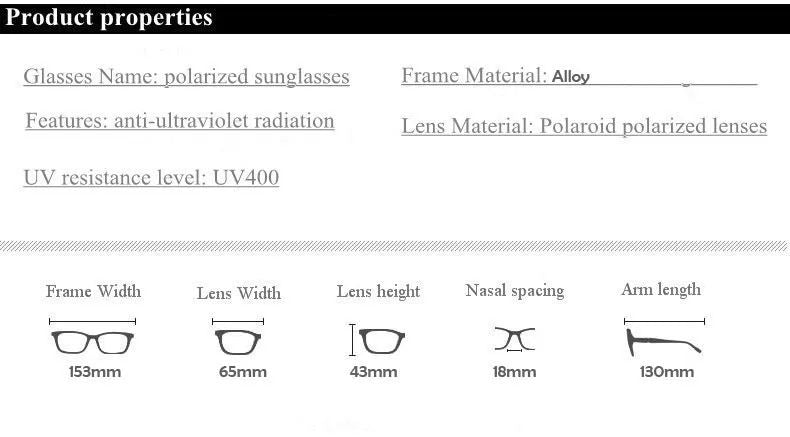 AORON Alloy Men Polarized Sunglasses Women Male Luxury UV400 Goggles Brand Design Metal Frame Glasses Driving