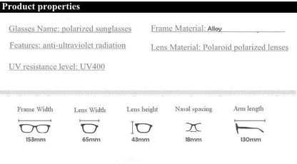 AORON Alloy Men Polarized Sunglasses Women Male Luxury UV400 Goggles Brand Design Metal Frame Glasses Driving