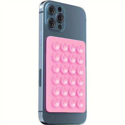 Tapete de Silicone com Sucção para Celular, Suporte de Parede Multifuncional com Ventosa, Quadrado Antiderrapante, Suporte de Celular de Lado Único, Adesivo Traseiro