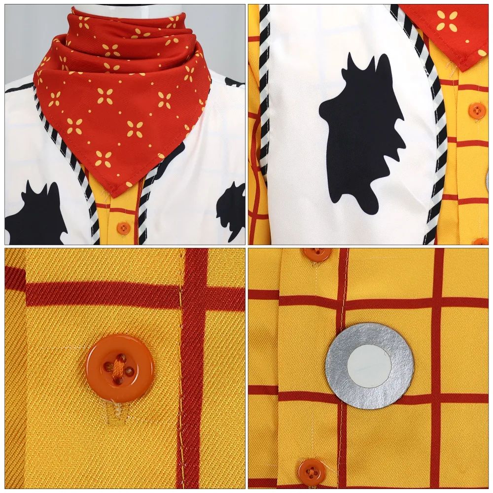 Movie Story Woody Cosplay Costume Story Halloween Woody Tracy cosplay Shirt Vest Bandana Sheriff role-playing costume