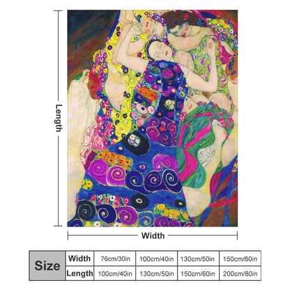 Manta Gustav Klimt Die Jungfrauen (As Virgens) Mantas Felpudas Para Cama Cobertores Decorativos
