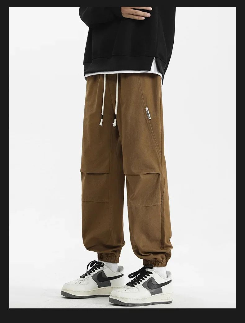2024 M-5XL Calça Masculina de Algodão e Cânhamo Primavera e Outono Nova Calça Larga com Cordão Calça Saruel Harem Calça Casual Japonesa