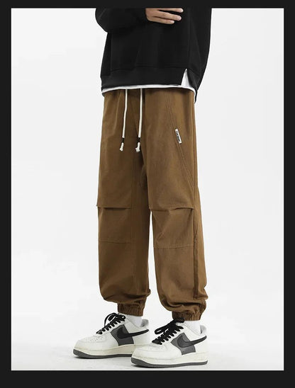2024 M-5XL Calça Masculina de Algodão e Cânhamo Primavera e Outono Nova Calça Larga com Cordão Calça Saruel Harem Calça Casual Japonesa
