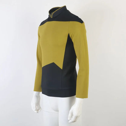 Star TNG The Next Generation Trek Red Yellow Blue Shirt Uniform Cosplay Costume For Men Coat Halloween Party Clothing