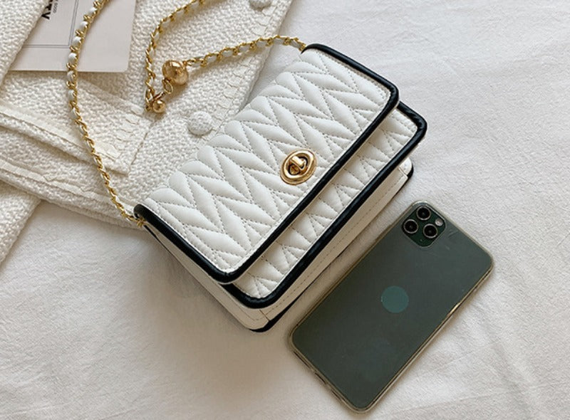 New Fashion Women's Shoulder Bag Simple Chain Texture Small Square Bag Light Luxury Party Crossbody Bag Purses and Handbags